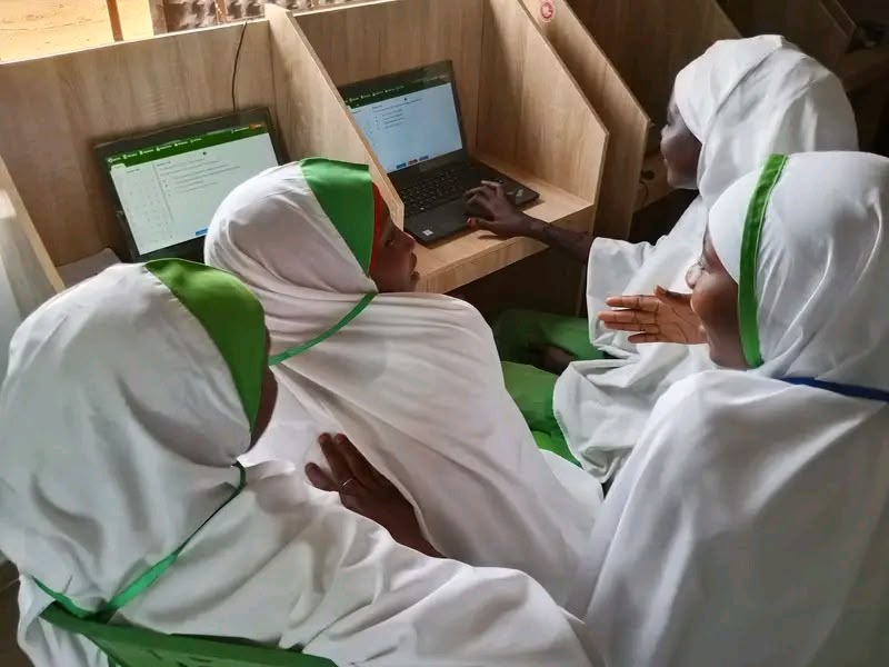 Secondary school students in Damaturu undergoing CBT exam practice
